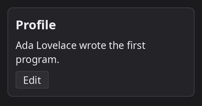 The card in the dark theme
