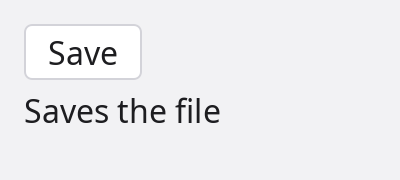 A text placed under a button by an anchor